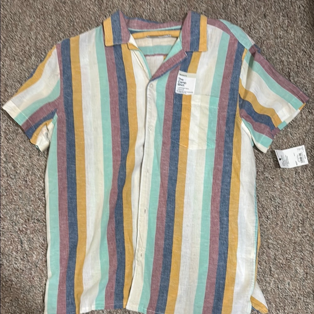 Sonoma Multicolor Striped Casual Button Down Shirt